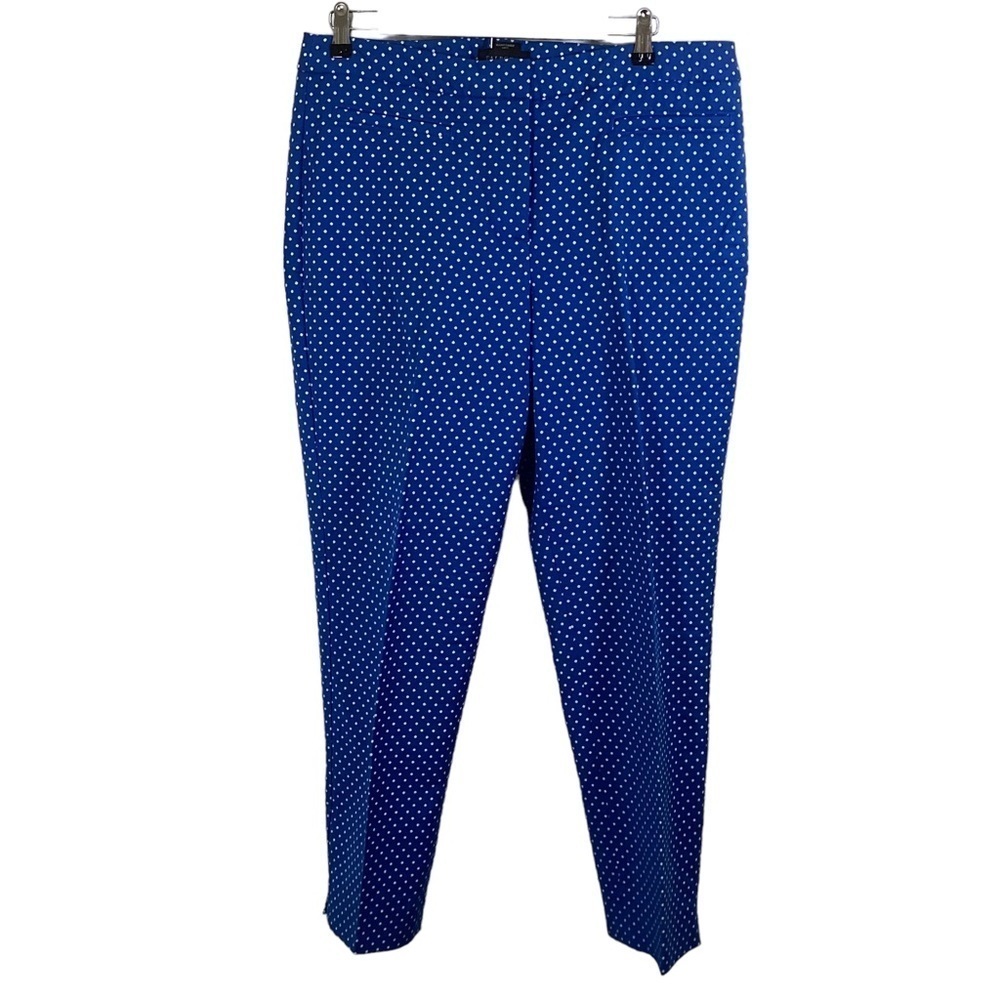 Talbots Hampshire Curvy Women’s Blue/White Polka Dot Cropped Trousers.  Size 12